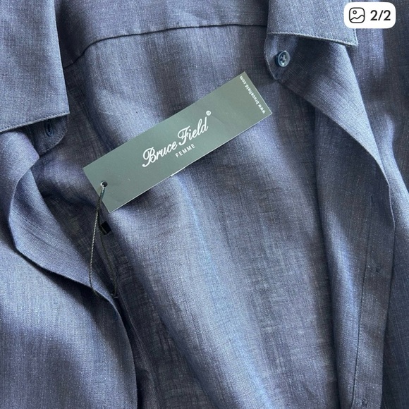 Women's Gray Button Down Shirt - Picture 2 of 2